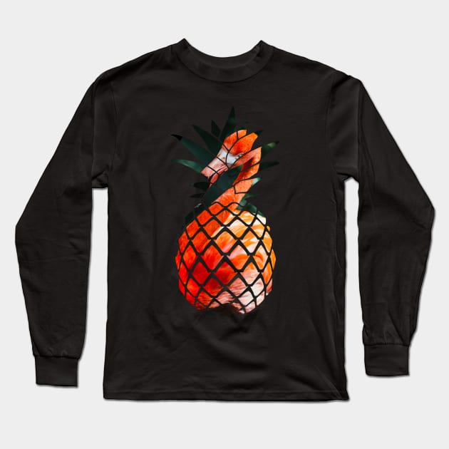 Flamingo Pineapple Long Sleeve T-Shirt by agacha